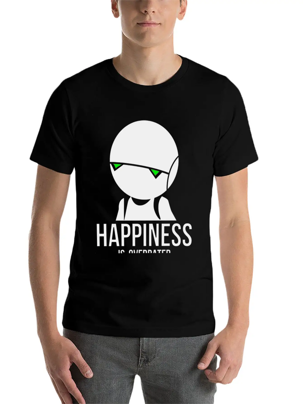 Happiness Is Overated Breathable Soft Cotton T-Shirt – Timeless Casual Look