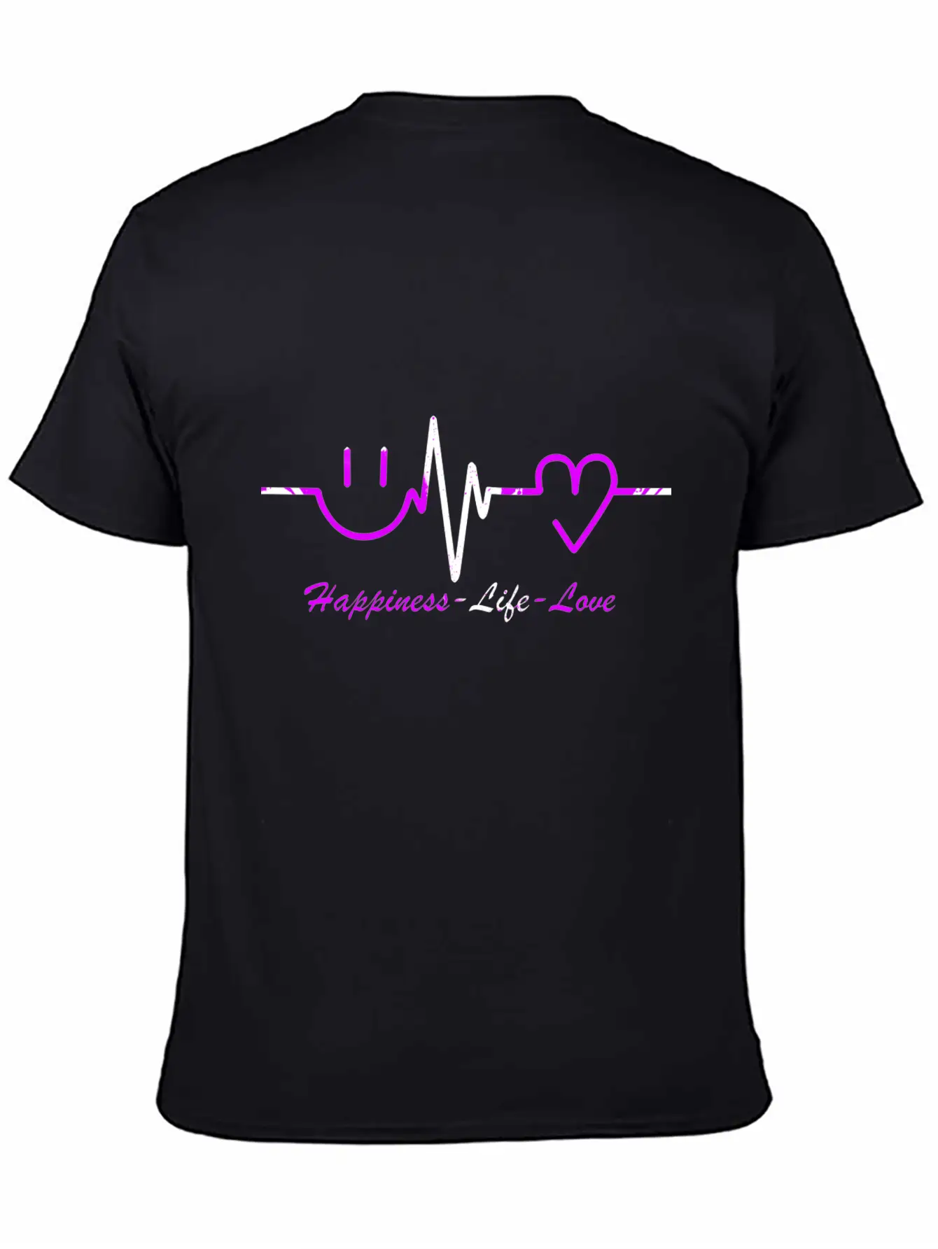 Happiness Life Love Breathable Graphic T-Shirt – Perfect For Casual Days