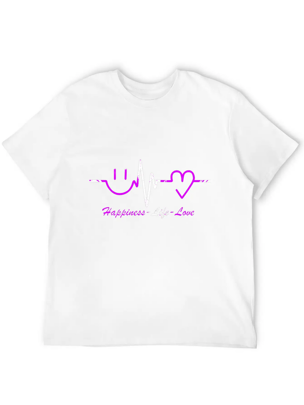 Happiness Life Love Breathable Graphic T-Shirt – Perfect For Casual Days