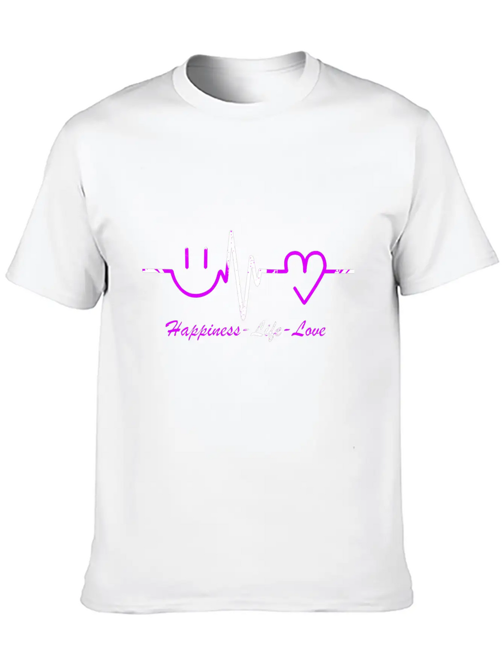 Happiness Life Love Breathable Graphic T-Shirt – Perfect For Casual Days