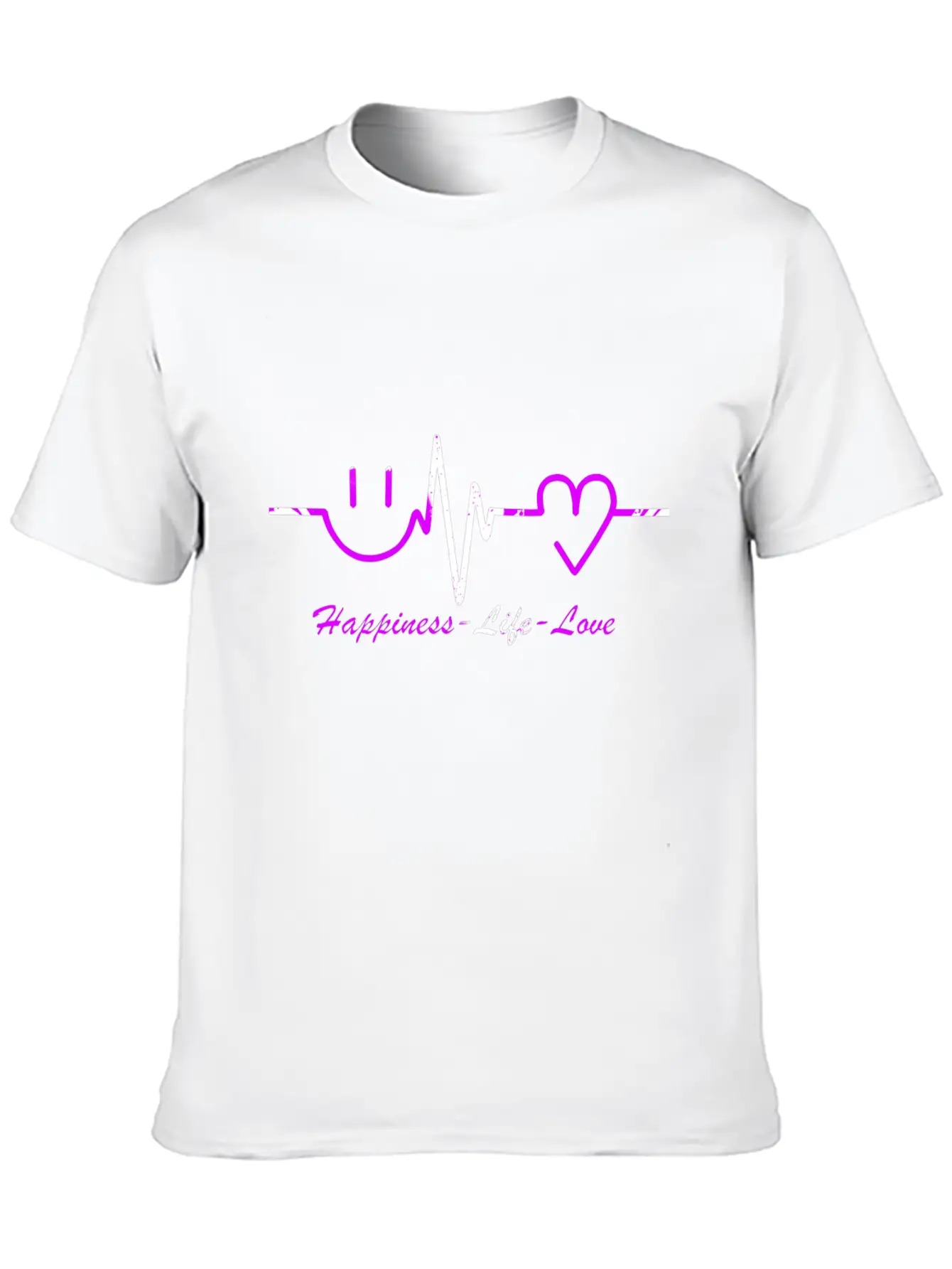 Happiness Life Love Breathable Graphic T-Shirt – Perfect For Casual Days