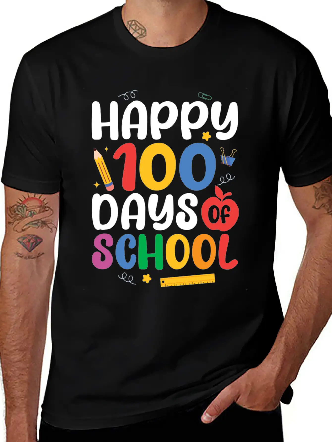 Happy 100 Days Of School Timeless Short Sleeve Tee – Comfy And Minimalist Design