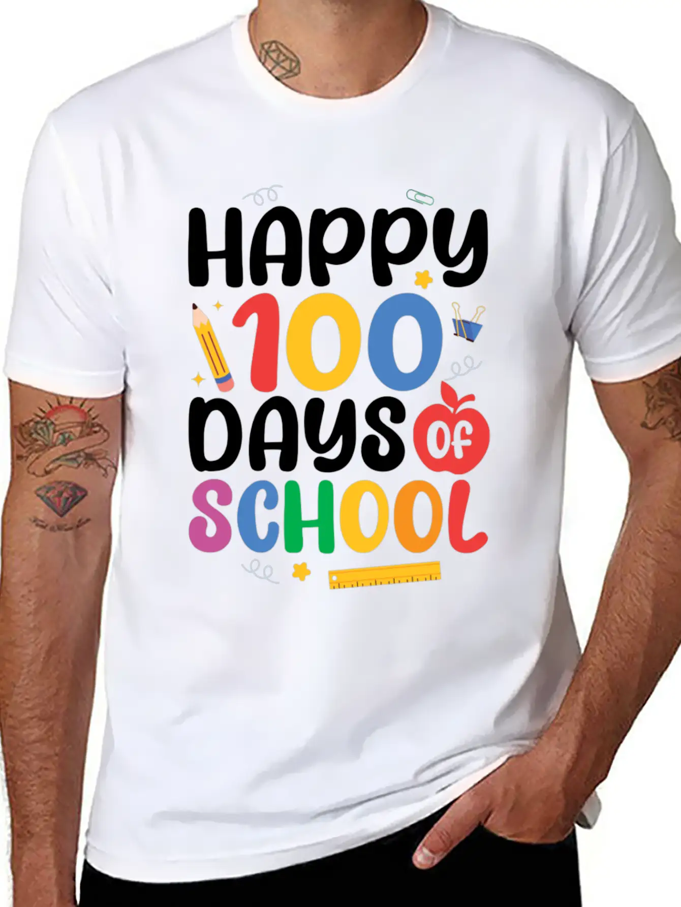 Happy 100 Days Of School Timeless Short Sleeve Tee – Comfy And Minimalist Design