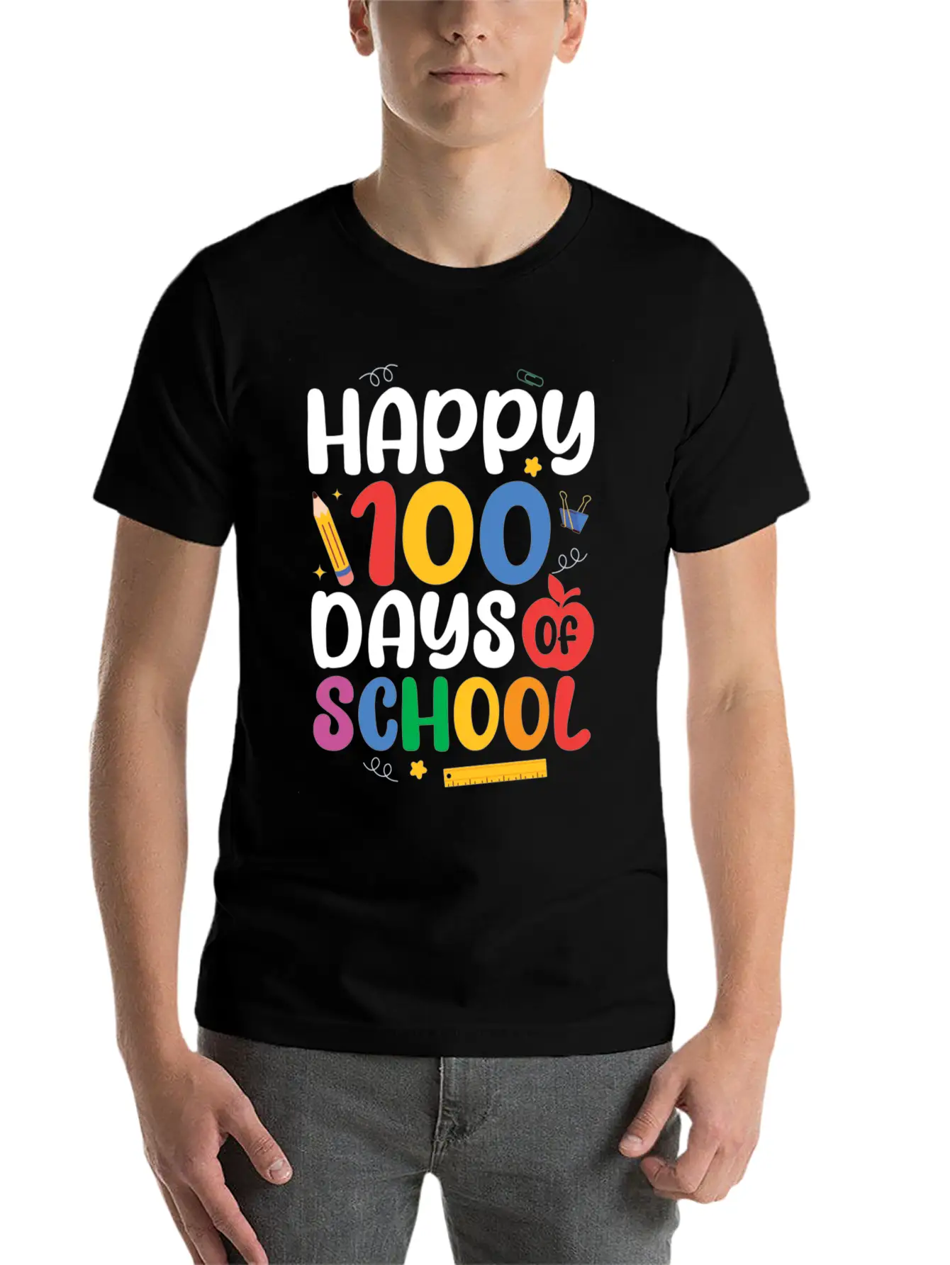 Happy 100 Days Of School Timeless Short Sleeve Tee – Comfy And Minimalist Design