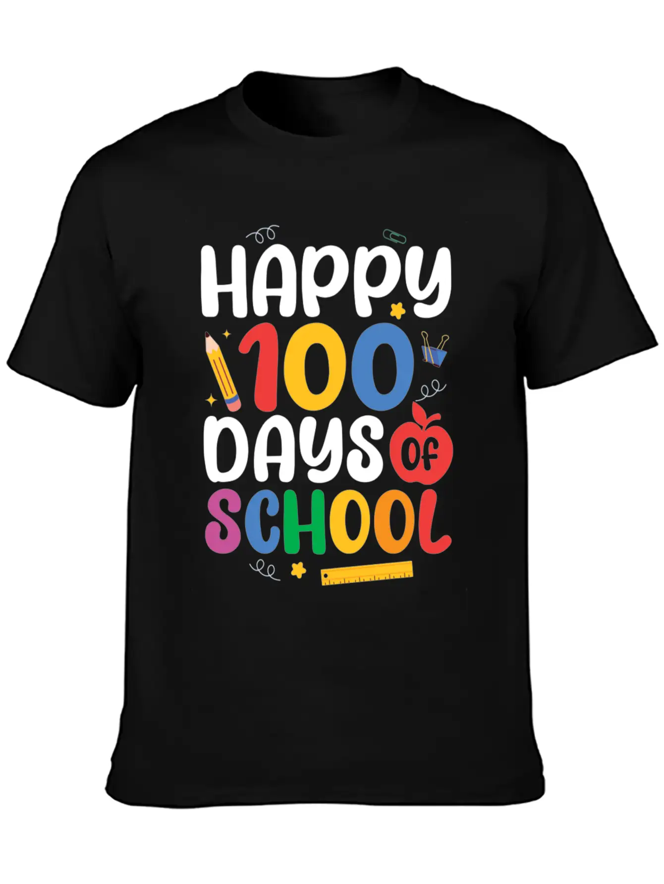 Happy 100 Days Of School Timeless Short Sleeve Tee – Comfy And Minimalist Design