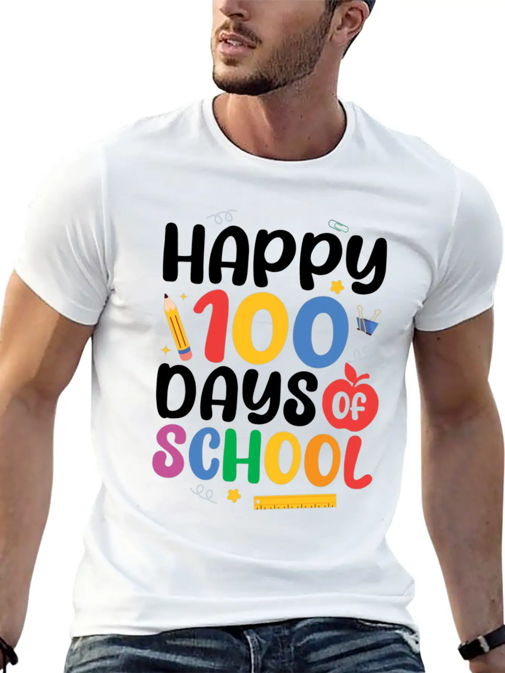 Happy 100 Days Of School Timeless Short Sleeve Tee – Comfy And Minimalist Design