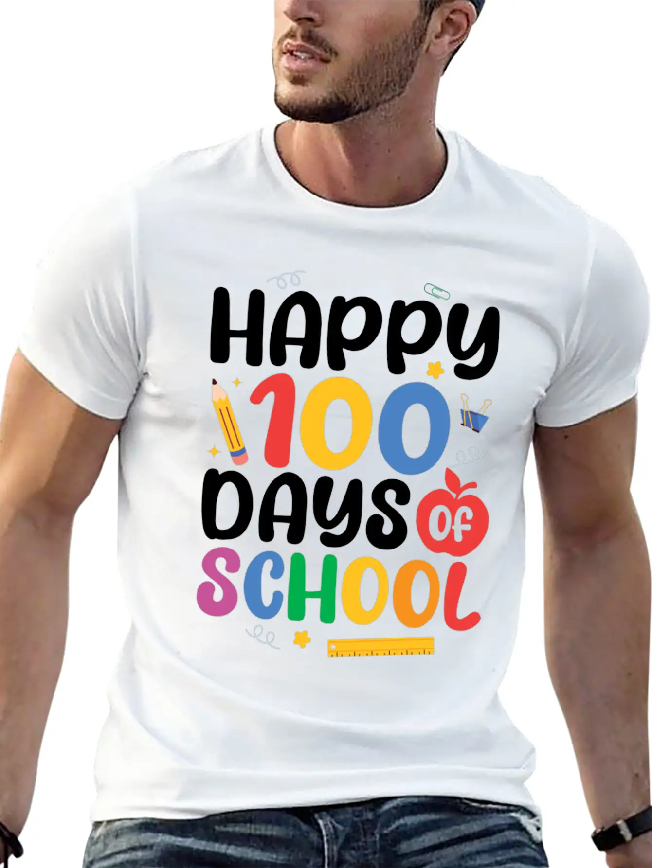 Happy 100 Days Of School Timeless Short Sleeve Tee – Comfy And Minimalist Design