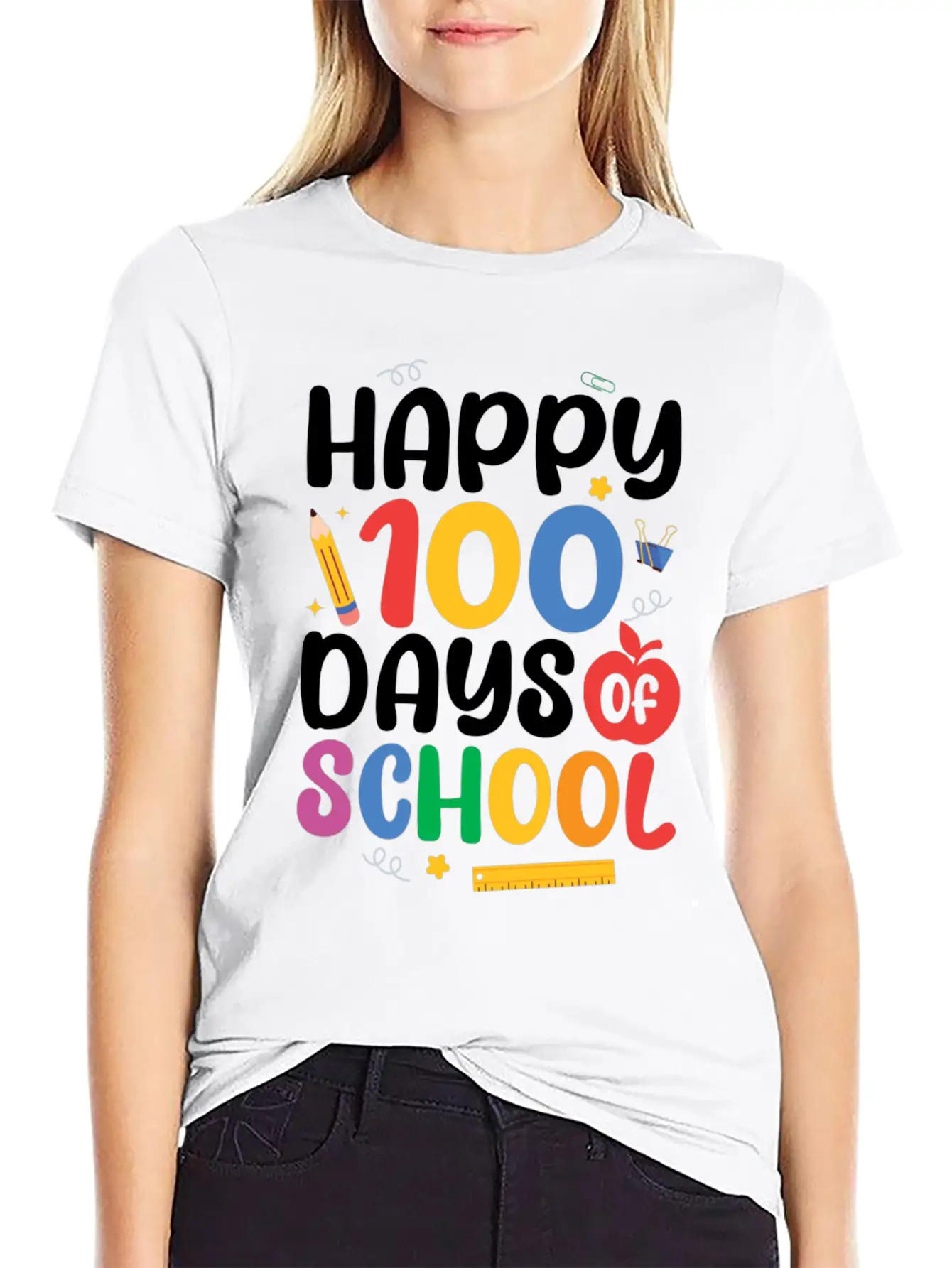Happy 100 Days Of School Timeless Short Sleeve Tee – Comfy And Minimalist Design