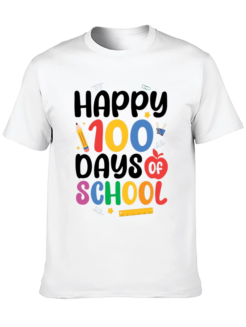 Happy 100 Days Of School Timeless Short Sleeve Tee – Comfy And Minimalist Design