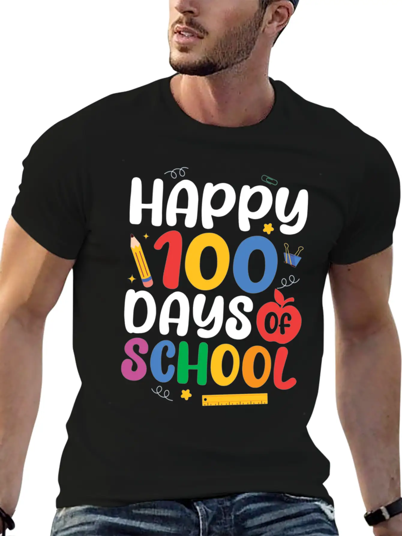 Happy 100 Days Of School Timeless Short Sleeve Tee – Comfy And Minimalist Design