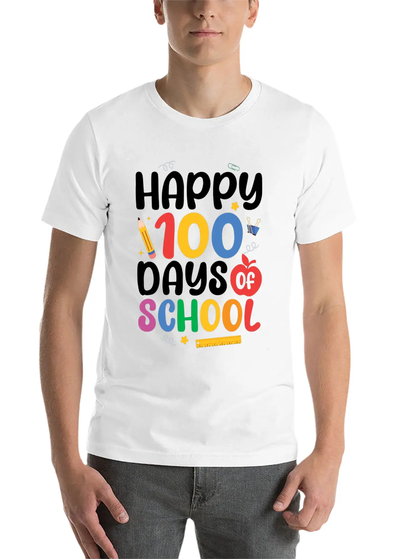 Happy 100 Days Of School Timeless Short Sleeve Tee – Comfy And Minimalist Design