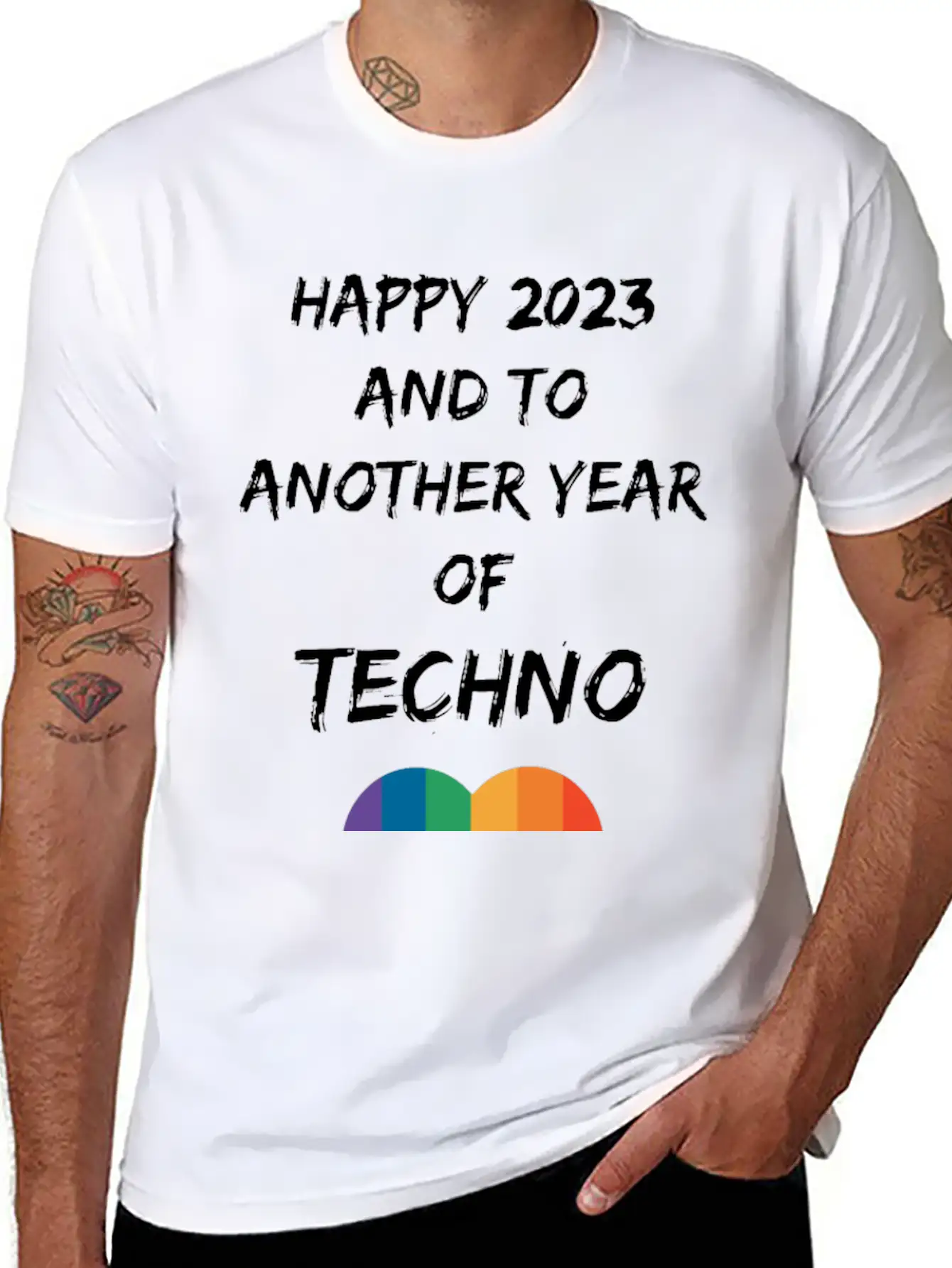 HAPPY 2023 EDM TECHNO LGBTQ HEART SHIRT Timeless Short Sleeve Tee – Comfy And Minimalist Design