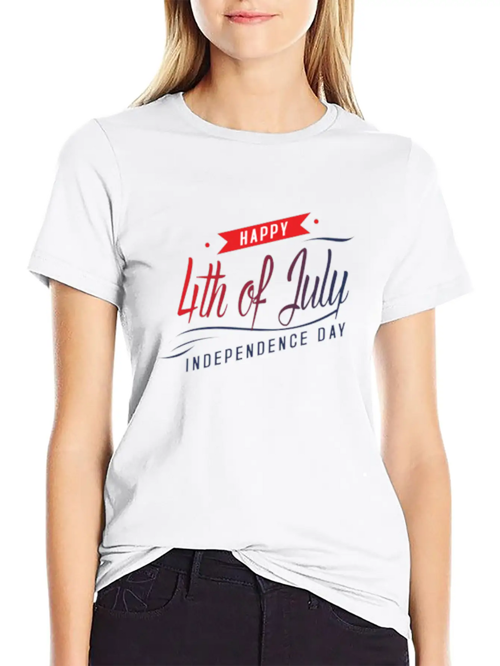 Happy 4th Of July Breathable Graphic T-Shirt – Perfect For Casual Days