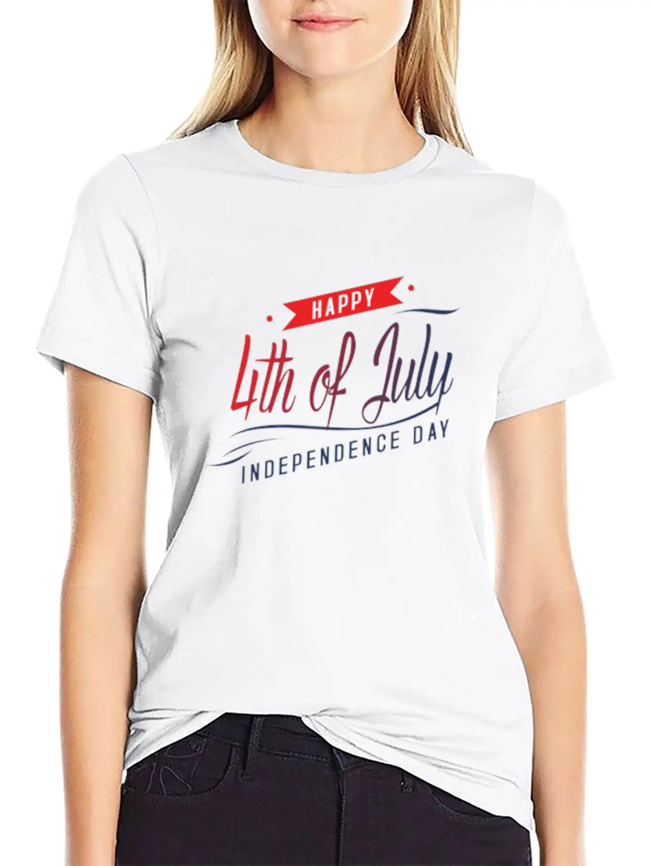 Happy 4th Of July Breathable Graphic T-Shirt – Perfect For Casual Days