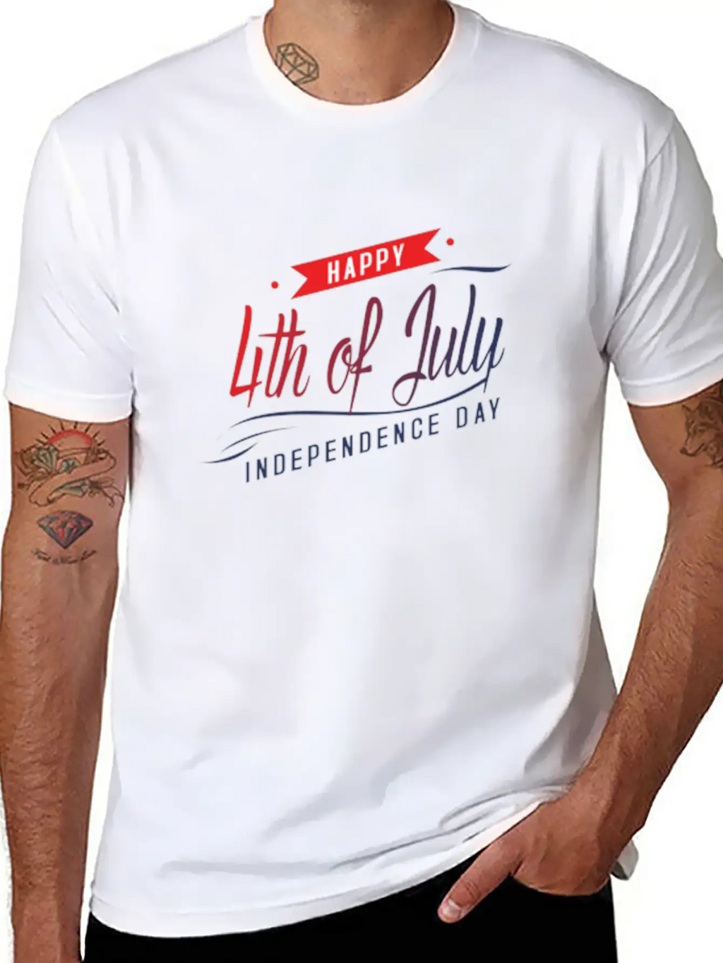 Happy 4th Of July Breathable Graphic T-Shirt – Perfect For Casual Days
