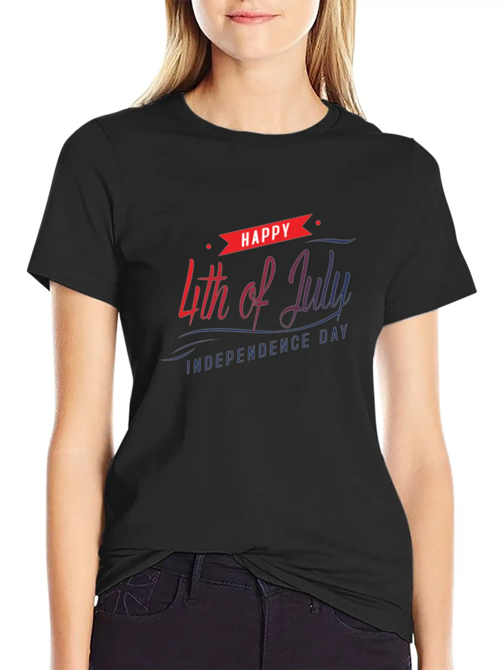 Happy 4th Of July Breathable Graphic T-Shirt – Perfect For Casual Days