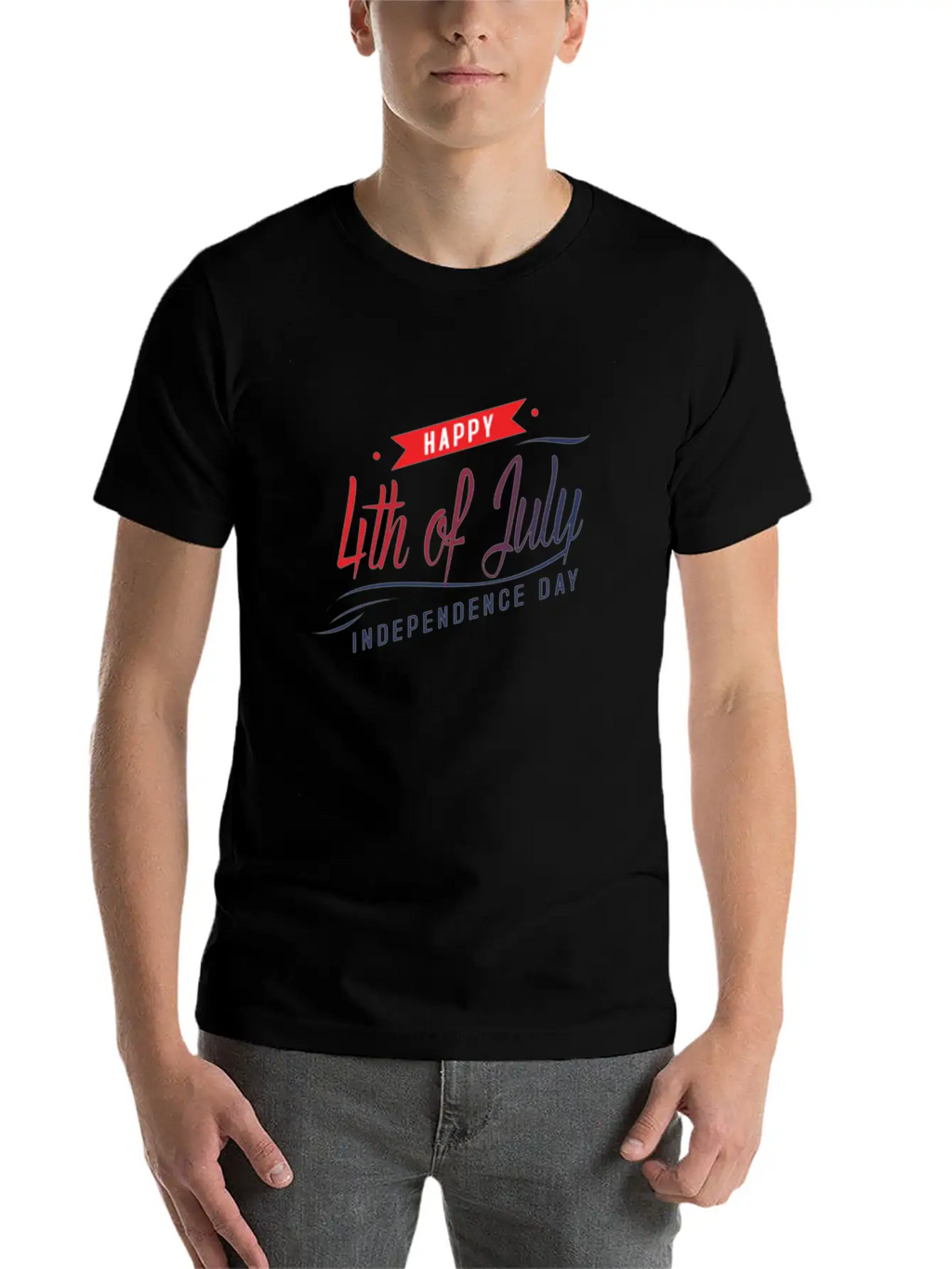 Happy 4th Of July Breathable Graphic T-Shirt – Perfect For Casual Days