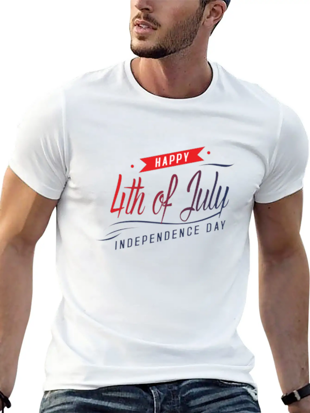 Happy 4th Of July Breathable Graphic T-Shirt – Perfect For Casual Days