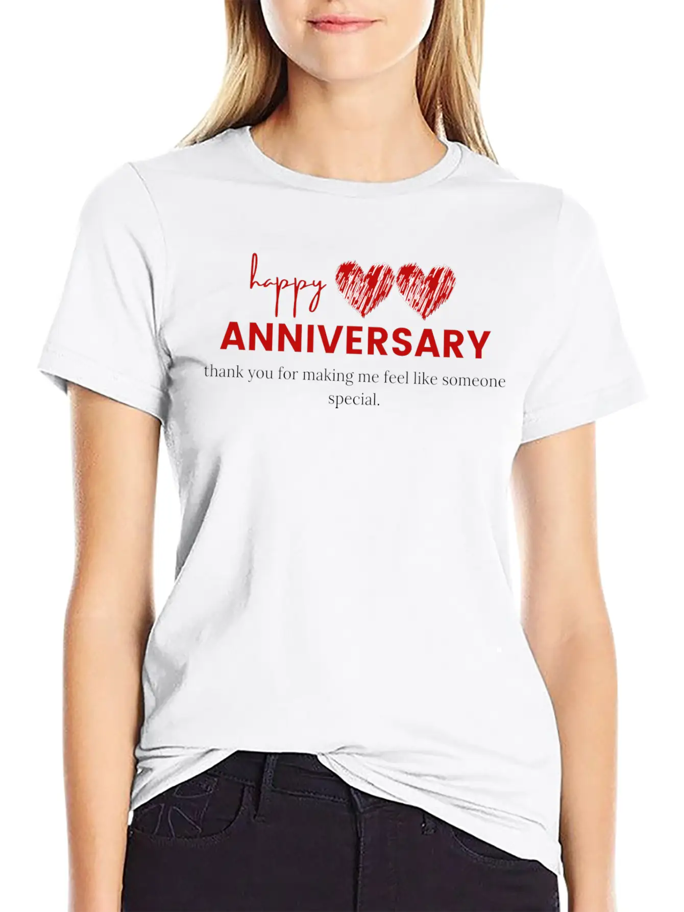 Happy Anniversary For Unisex Relaxed Everyday Tee – Lightweight And Durable Cotton