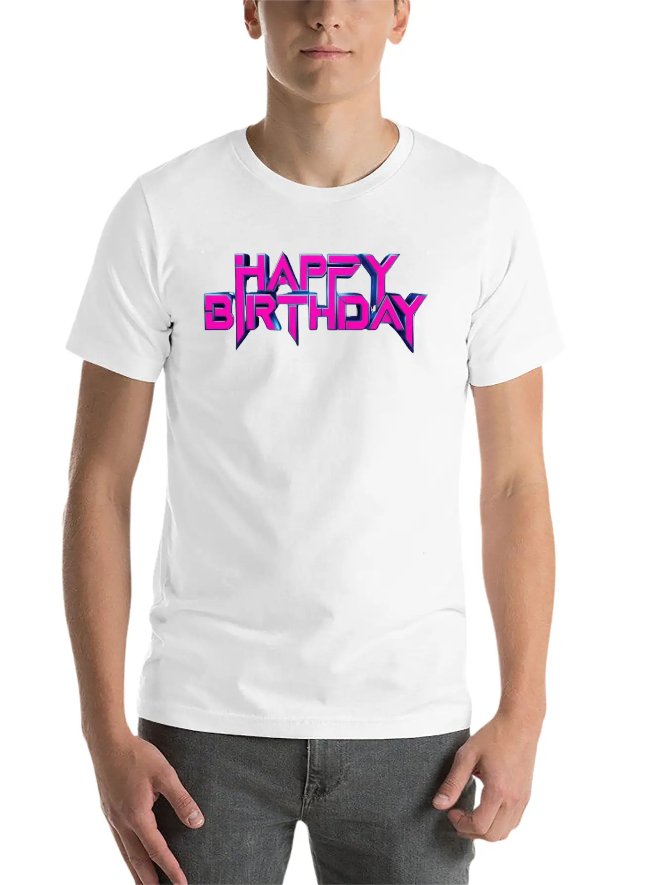 Happy Birthday Breathable Soft Cotton T-Shirt – Timeless Casual Look