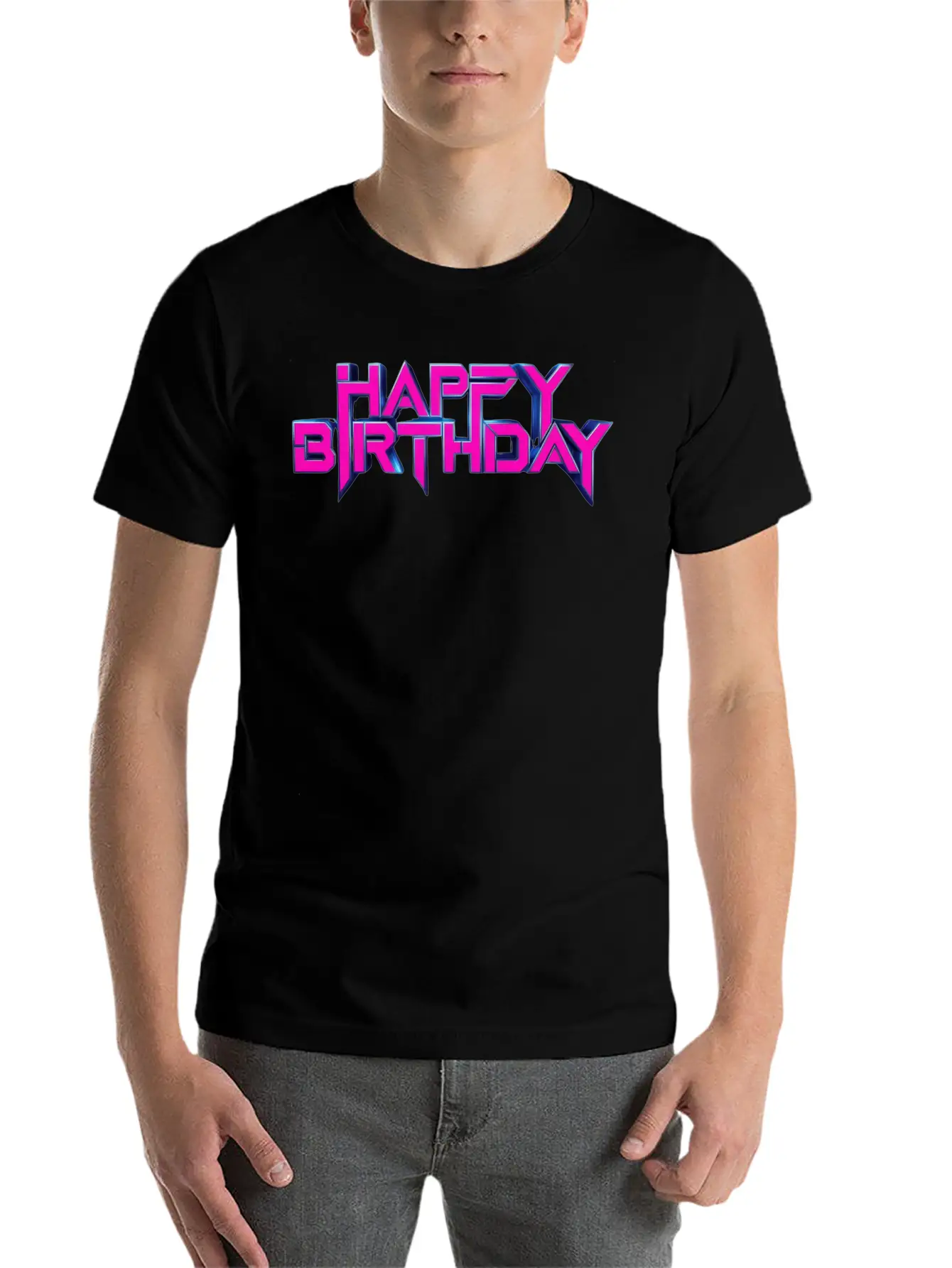 Happy Birthday Breathable Soft Cotton T-Shirt – Timeless Casual Look
