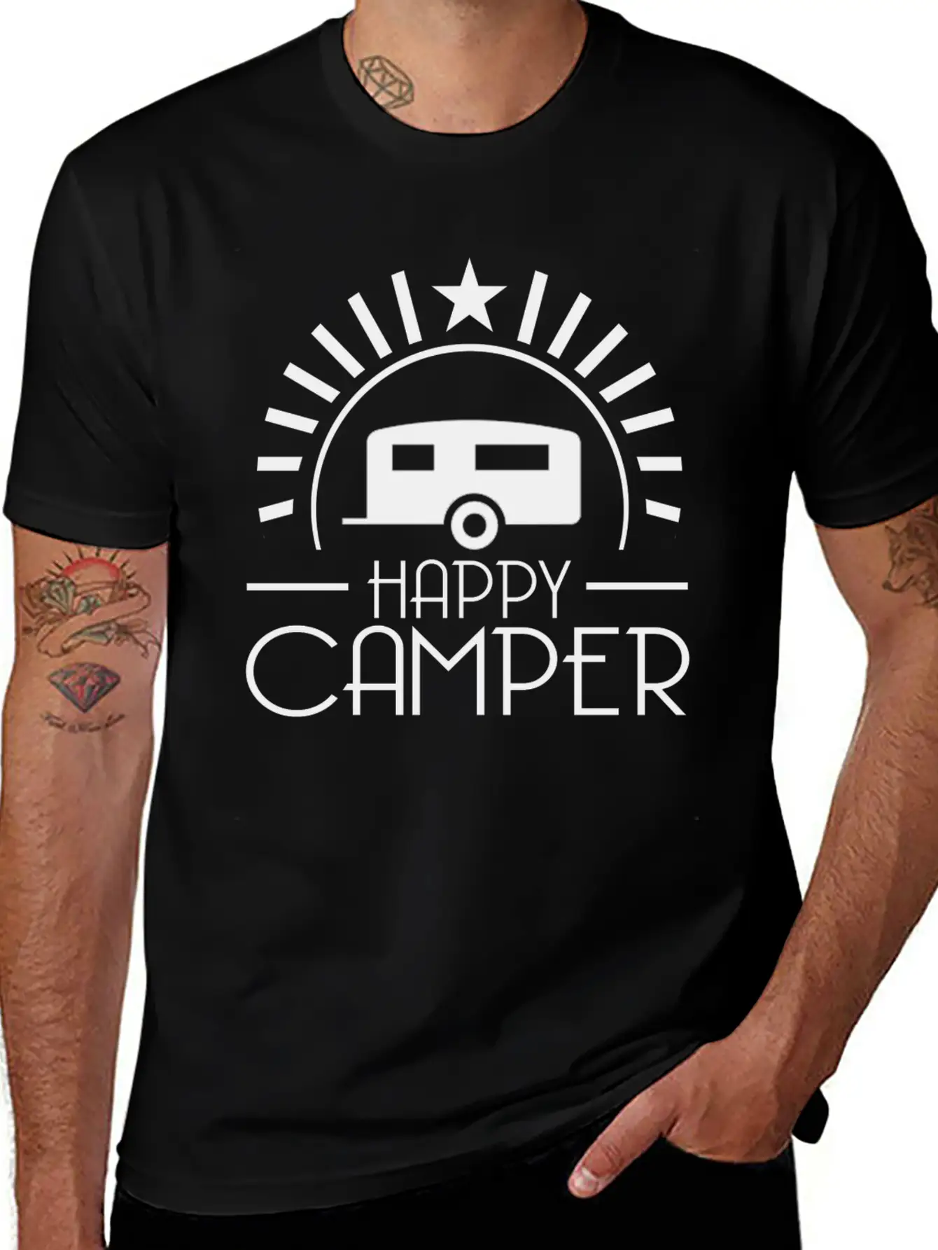 HAPPY CAMPER7.png Breathable Soft Cotton T-Shirt – Timeless Casual Look