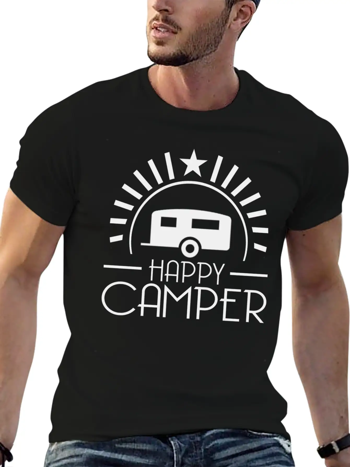 HAPPY CAMPER7.png Breathable Soft Cotton T-Shirt – Timeless Casual Look