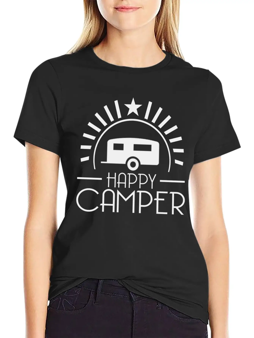 HAPPY CAMPER7.png Breathable Soft Cotton T-Shirt – Timeless Casual Look