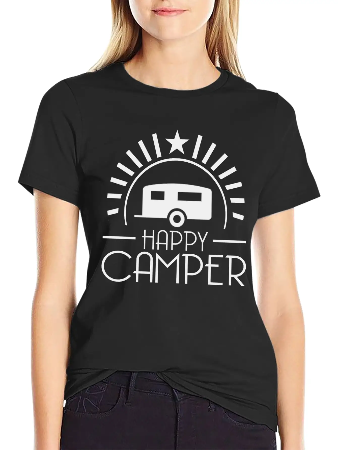 HAPPY CAMPER7.png Breathable Soft Cotton T-Shirt – Timeless Casual Look