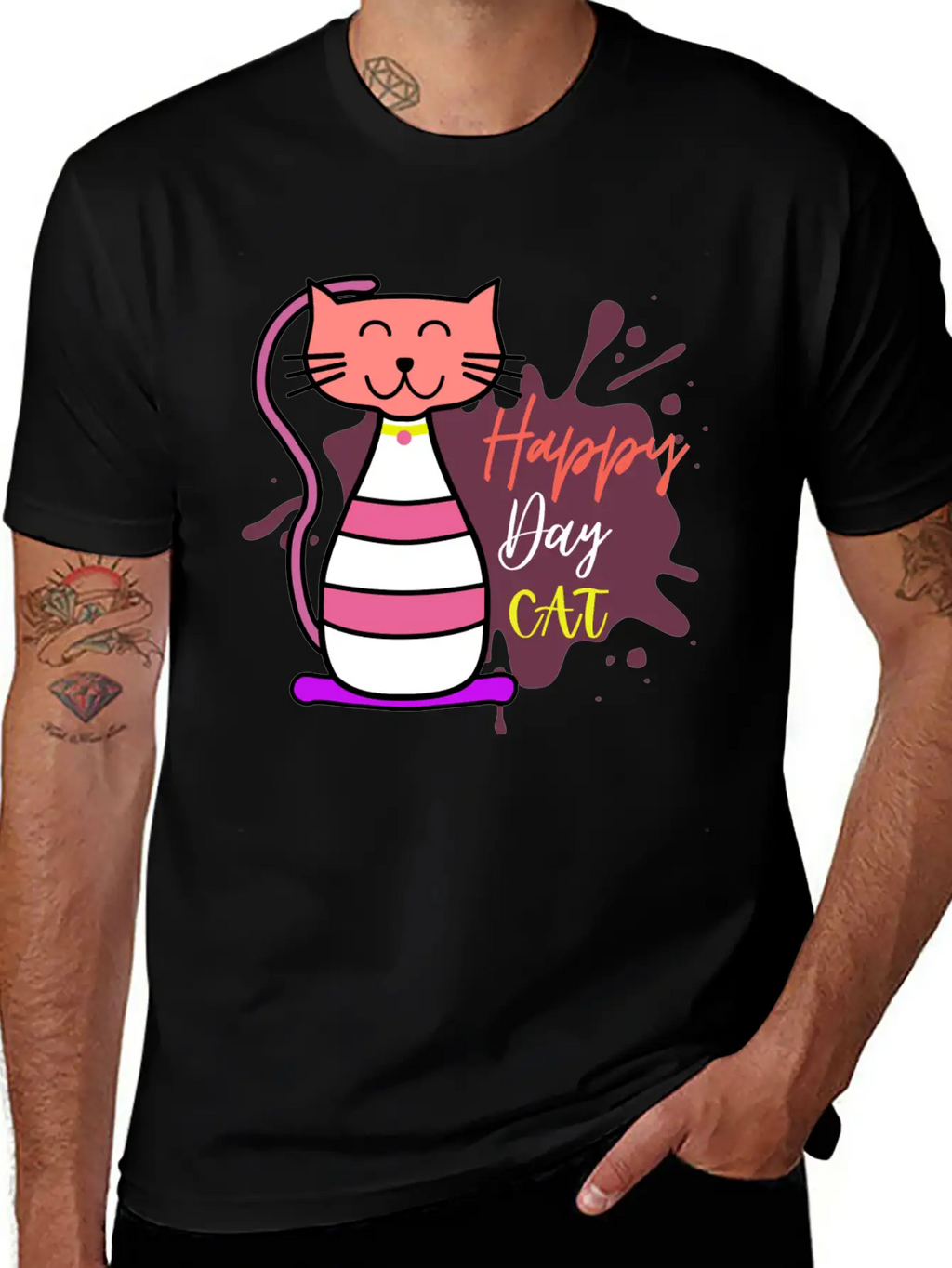 Happy Cat Day International Cat Day Relaxed Everyday Tee – Lightweight And Durable Cotton