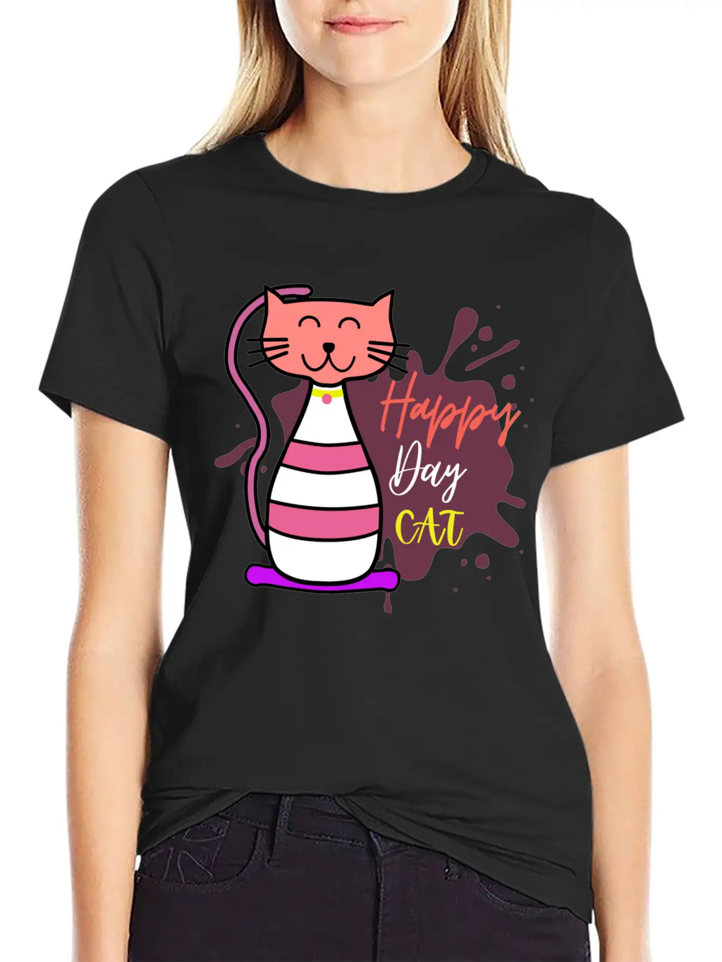 Happy Cat Day International Cat Day Relaxed Everyday Tee – Lightweight And Durable Cotton