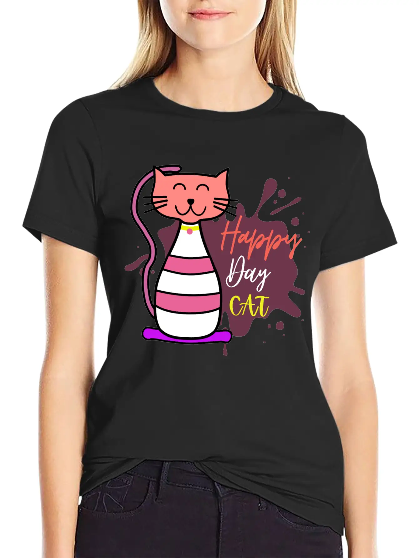 Happy Cat Day International Cat Day Relaxed Everyday Tee – Lightweight And Durable Cotton