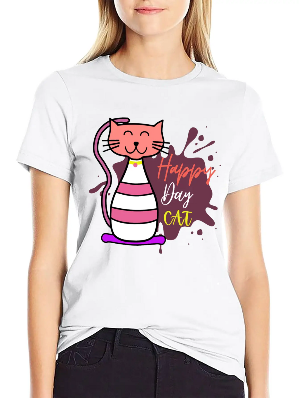 Happy Cat Day International Cat Day Relaxed Everyday Tee – Lightweight And Durable Cotton