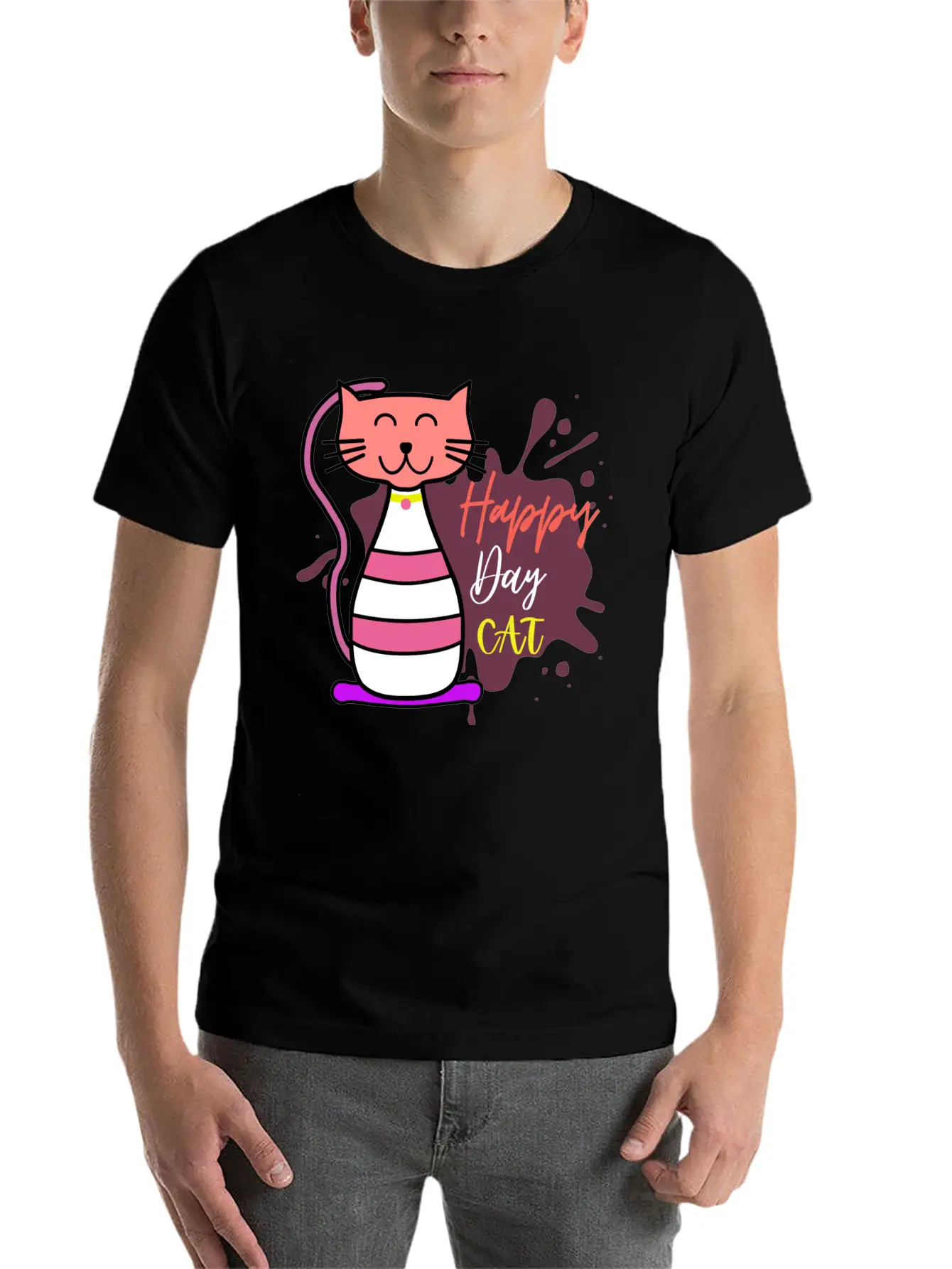 Happy Cat Day International Cat Day Relaxed Everyday Tee – Lightweight And Durable Cotton