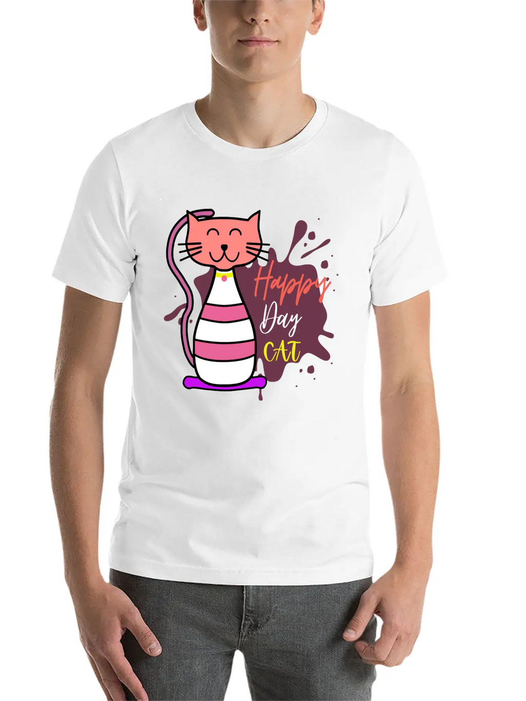 Happy Cat Day International Cat Day Relaxed Everyday Tee – Lightweight And Durable Cotton