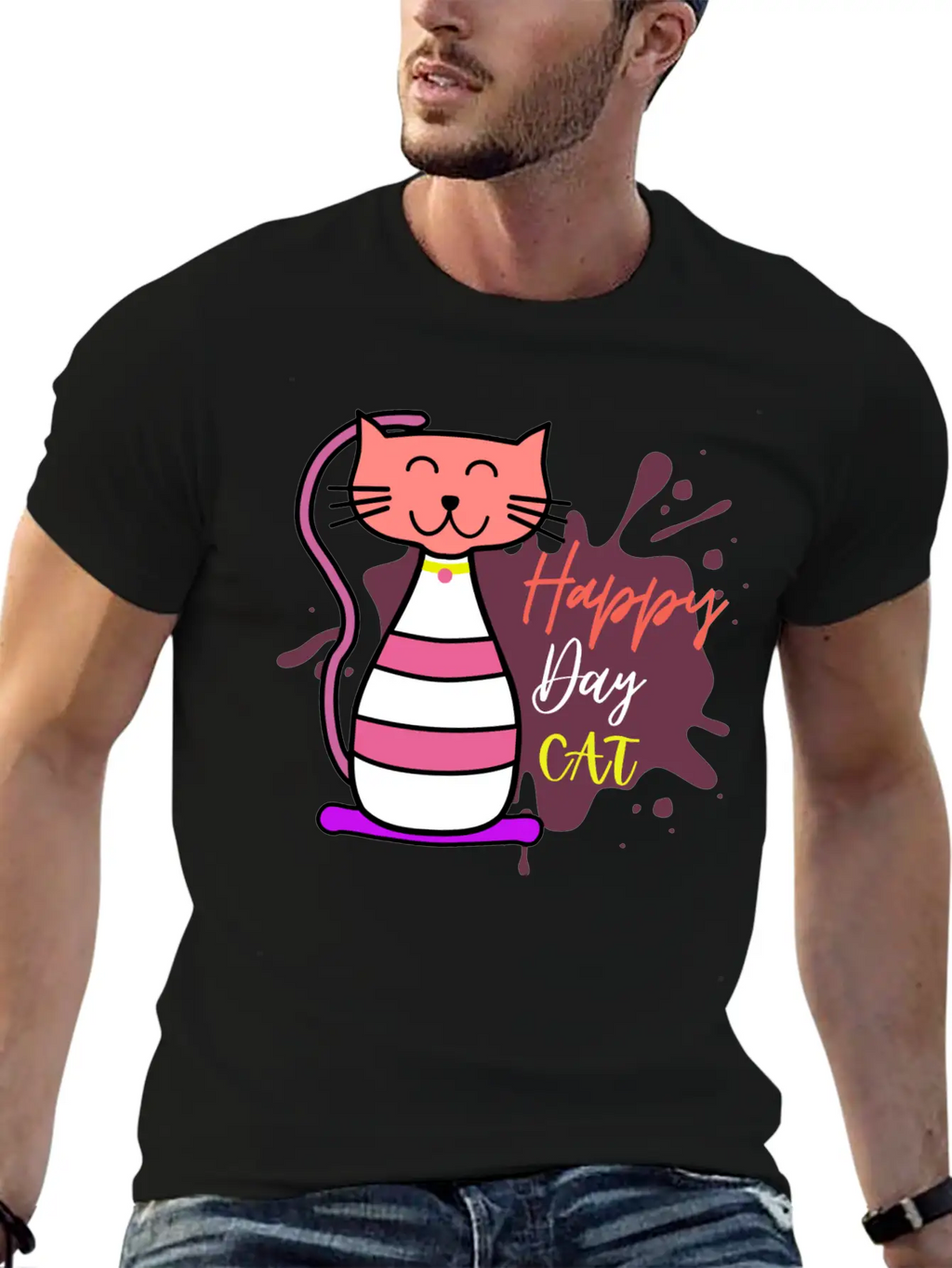Happy Cat Day International Cat Day Relaxed Everyday Tee – Lightweight And Durable Cotton