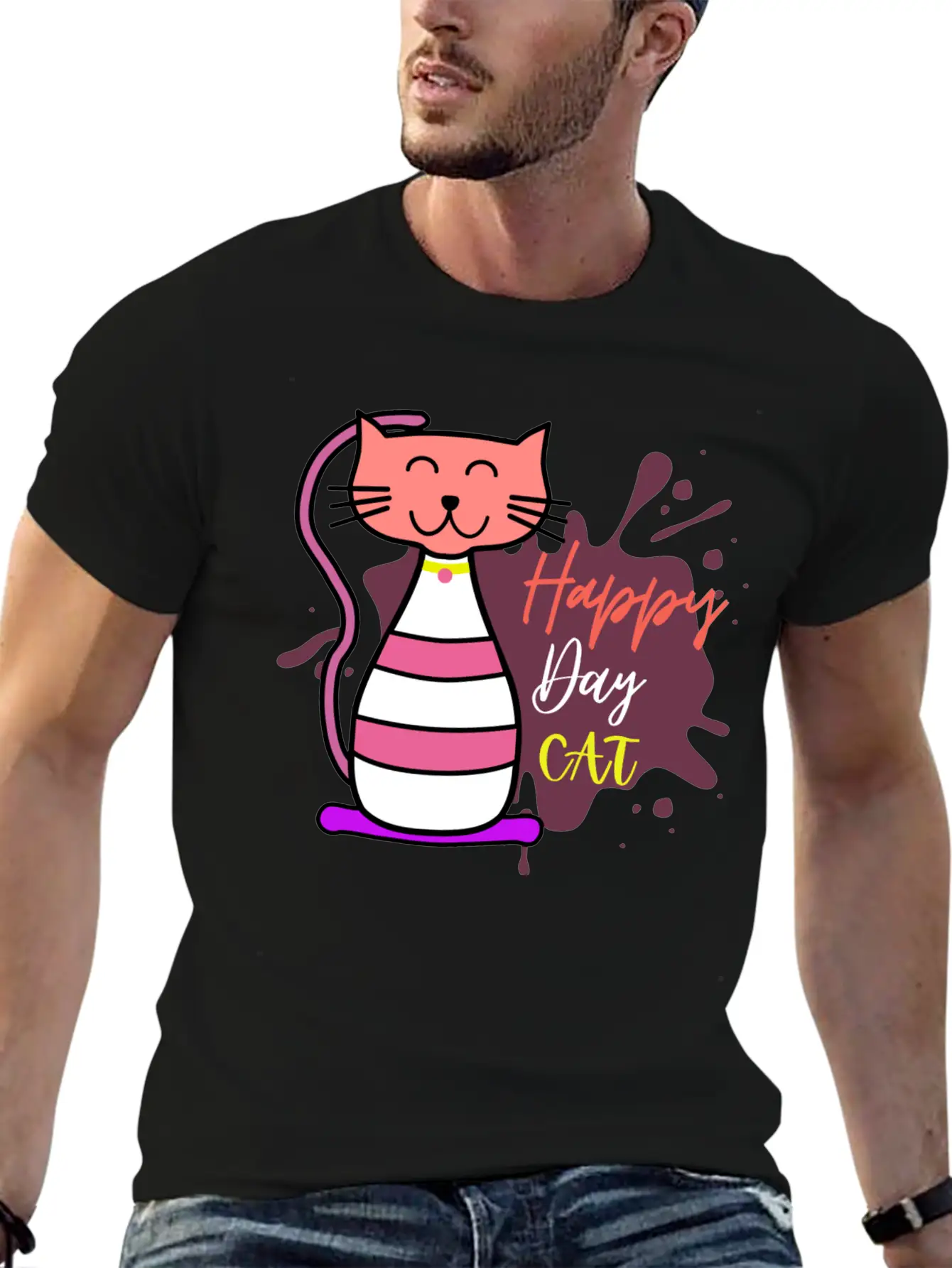 Happy Cat Day International Cat Day Relaxed Everyday Tee – Lightweight And Durable Cotton