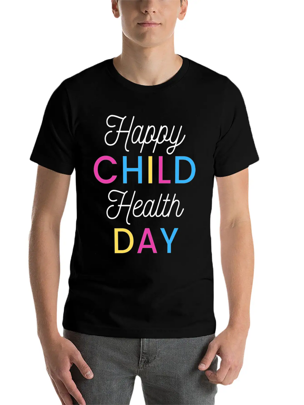 Happy Child Health Day Basic Graphic T-Shirt – Daily Comfort In Soft Cotton