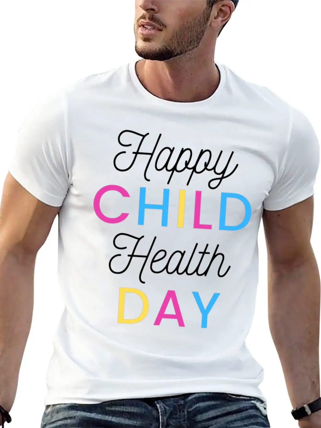 Happy Child Health Day Basic Graphic T-Shirt – Daily Comfort In Soft Cotton