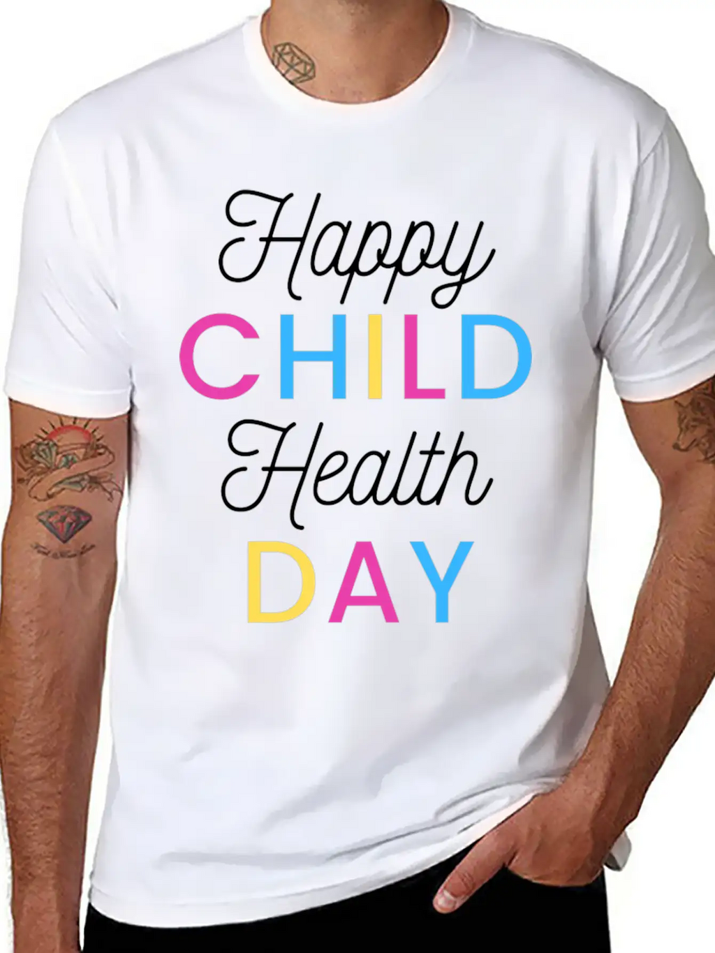 Happy Child Health Day Basic Graphic T-Shirt – Daily Comfort In Soft Cotton