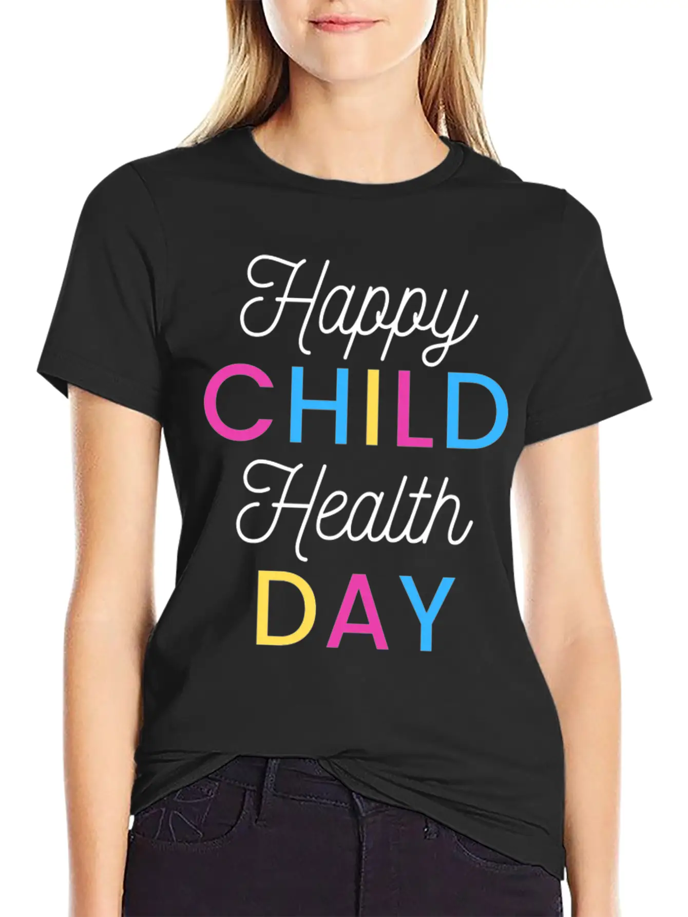 Happy Child Health Day Basic Graphic T-Shirt – Daily Comfort In Soft Cotton
