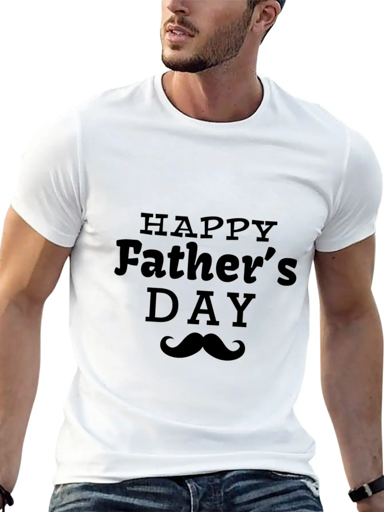 Happy Fathers Day Breathable Soft Cotton T-Shirt – Timeless Casual Look
