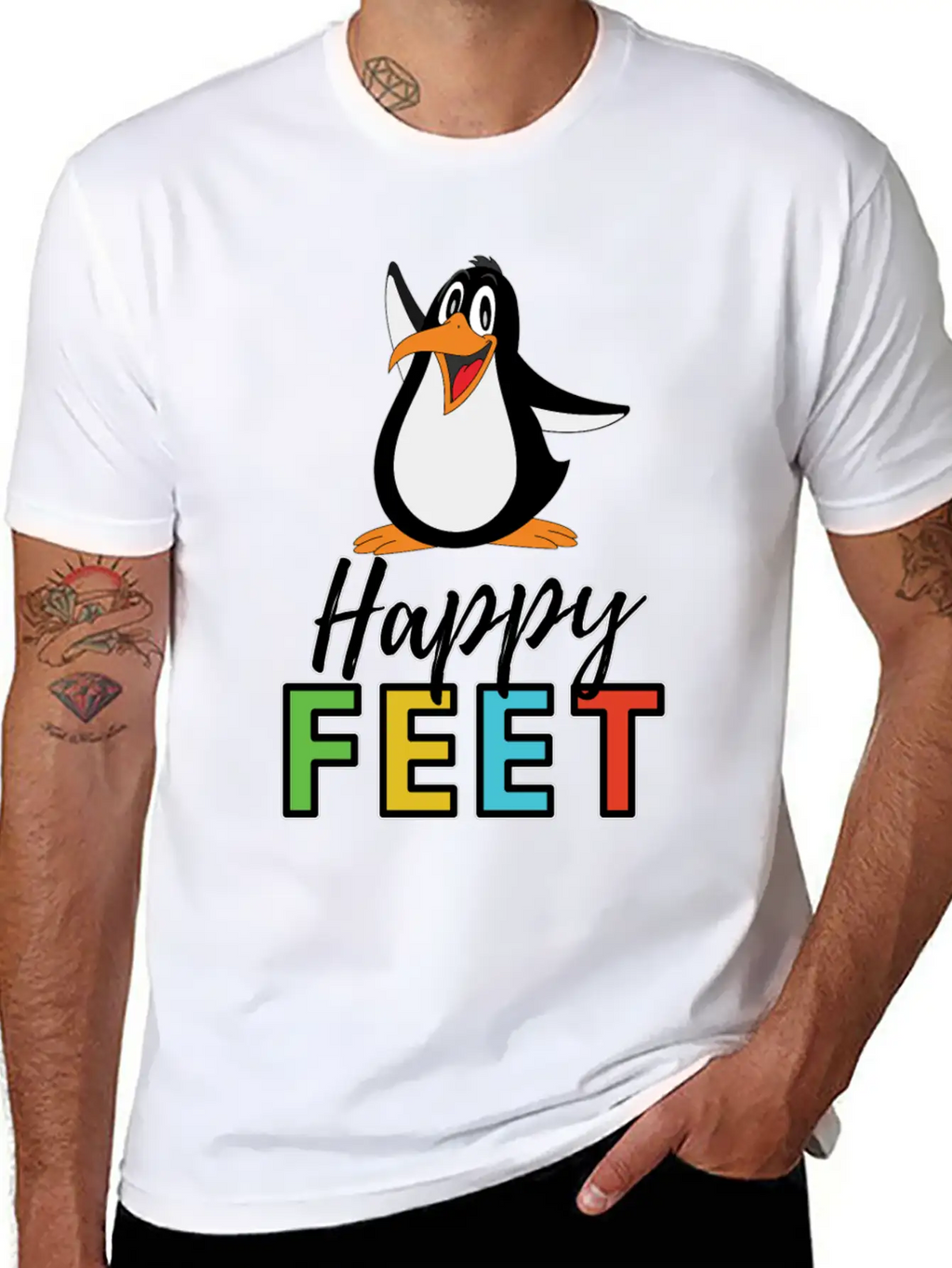 Happy FEET Timeless Short Sleeve Tee – Comfy And Minimalist Design