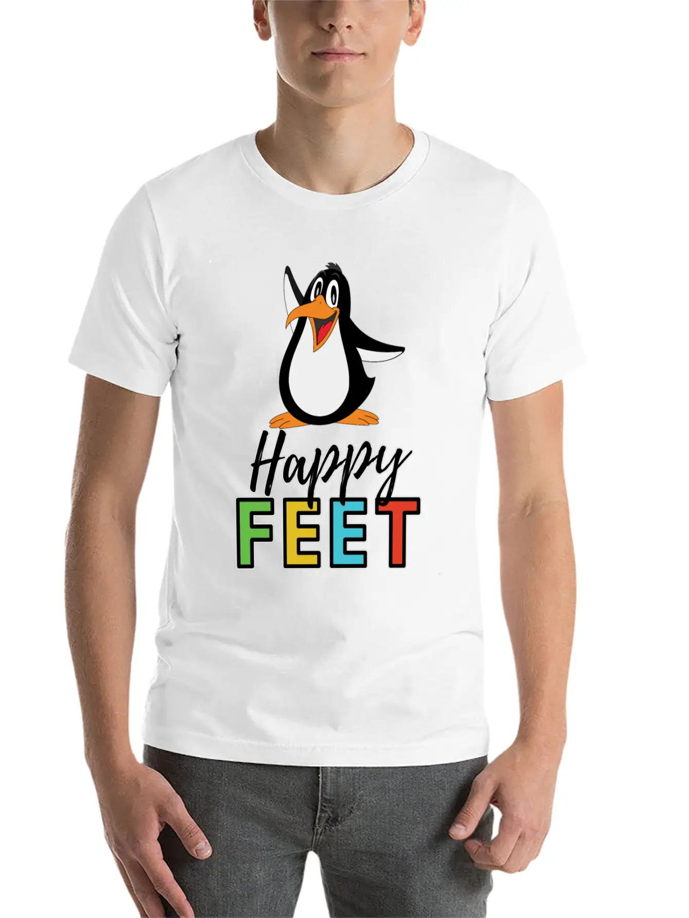 Happy FEET Timeless Short Sleeve Tee – Comfy And Minimalist Design