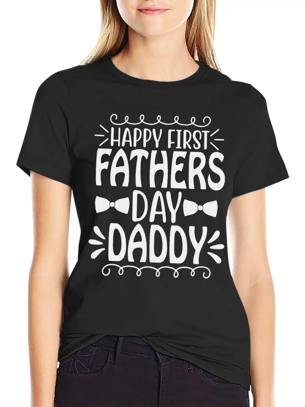 Happy First Father's Day Daddy Breathable Graphic T-Shirt – Perfect For Casual Days