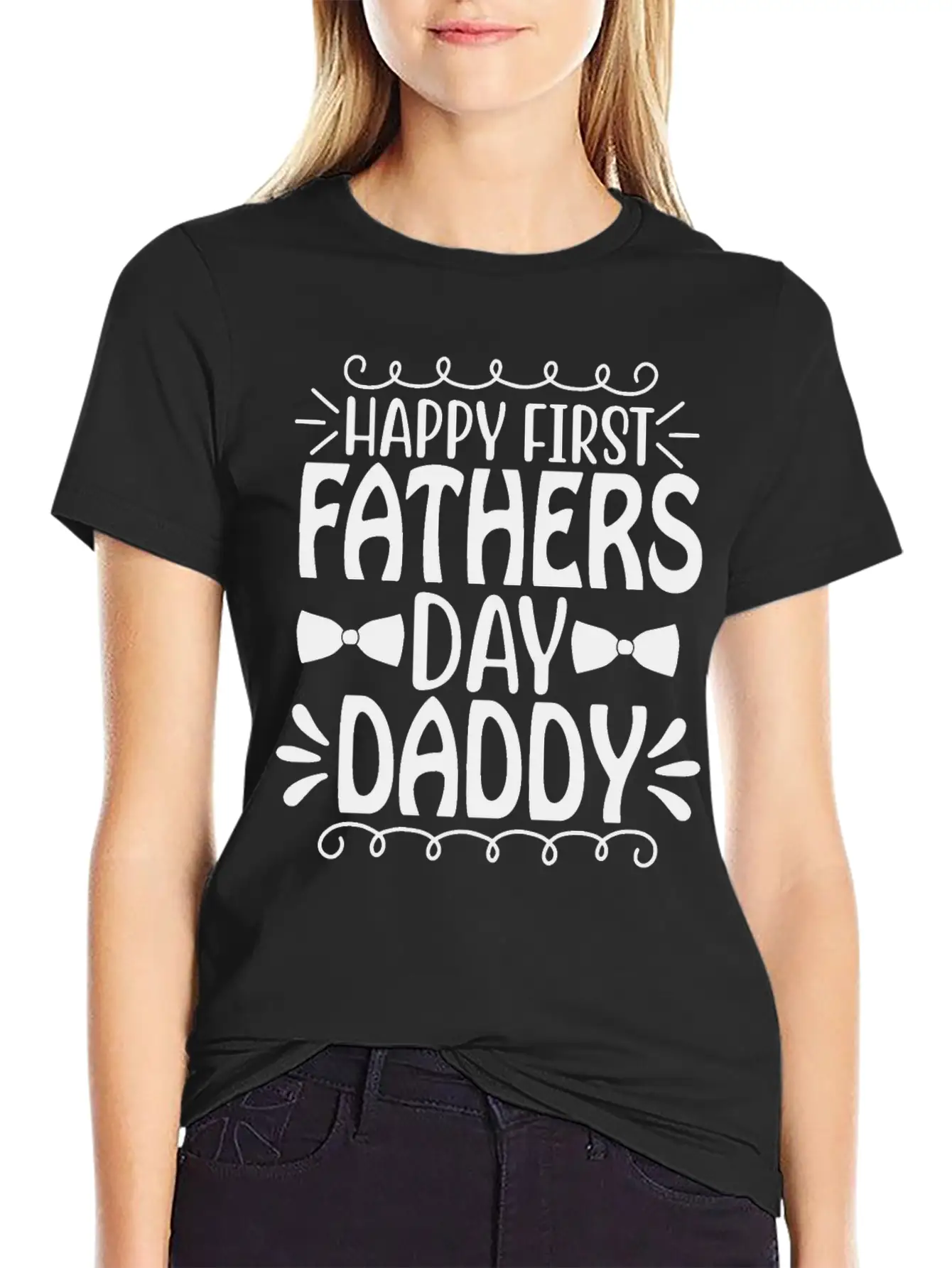 Happy First Father's Day Daddy Breathable Graphic T-Shirt – Perfect For Casual Days