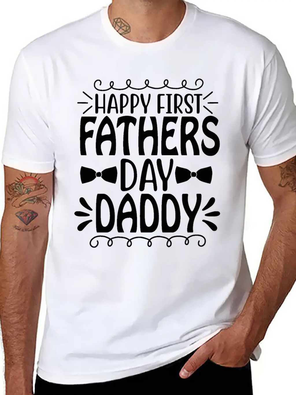 Happy First Father's Day Daddy Breathable Graphic T-Shirt – Perfect For Casual Days