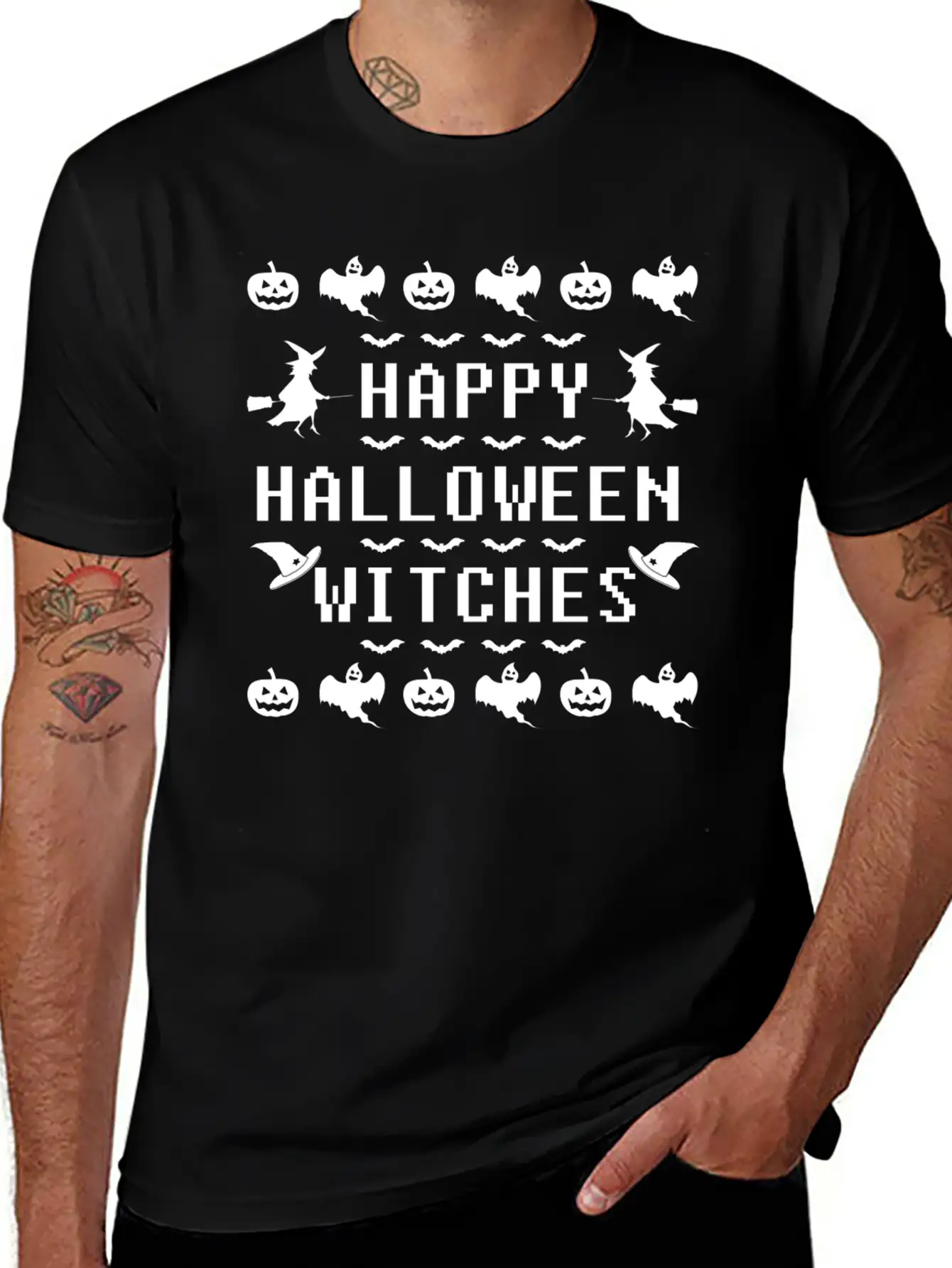 HAPPY HALLOWEEN 1C.png Unisex Casual T-Shirt – Clean Design For Daily Comfort