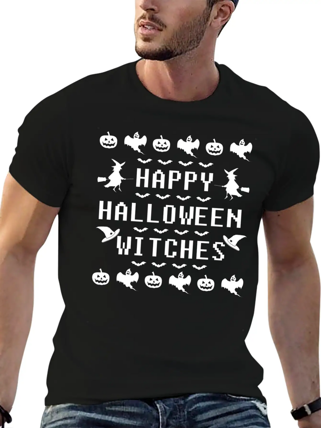 HAPPY HALLOWEEN 1C.png Unisex Casual T-Shirt – Clean Design For Daily Comfort
