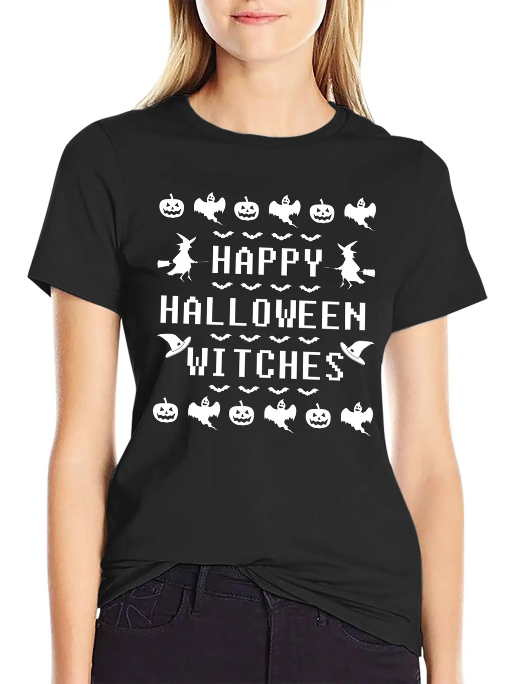HAPPY HALLOWEEN 1C.png Unisex Casual T-Shirt – Clean Design For Daily Comfort